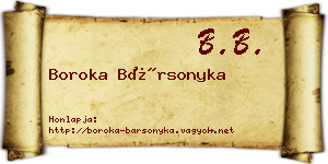 Boroka Bársonyka névjegykártya